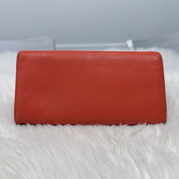 TORY BURCH Amelie Orange Fire Envelope Wallet - Picture 2 of 8